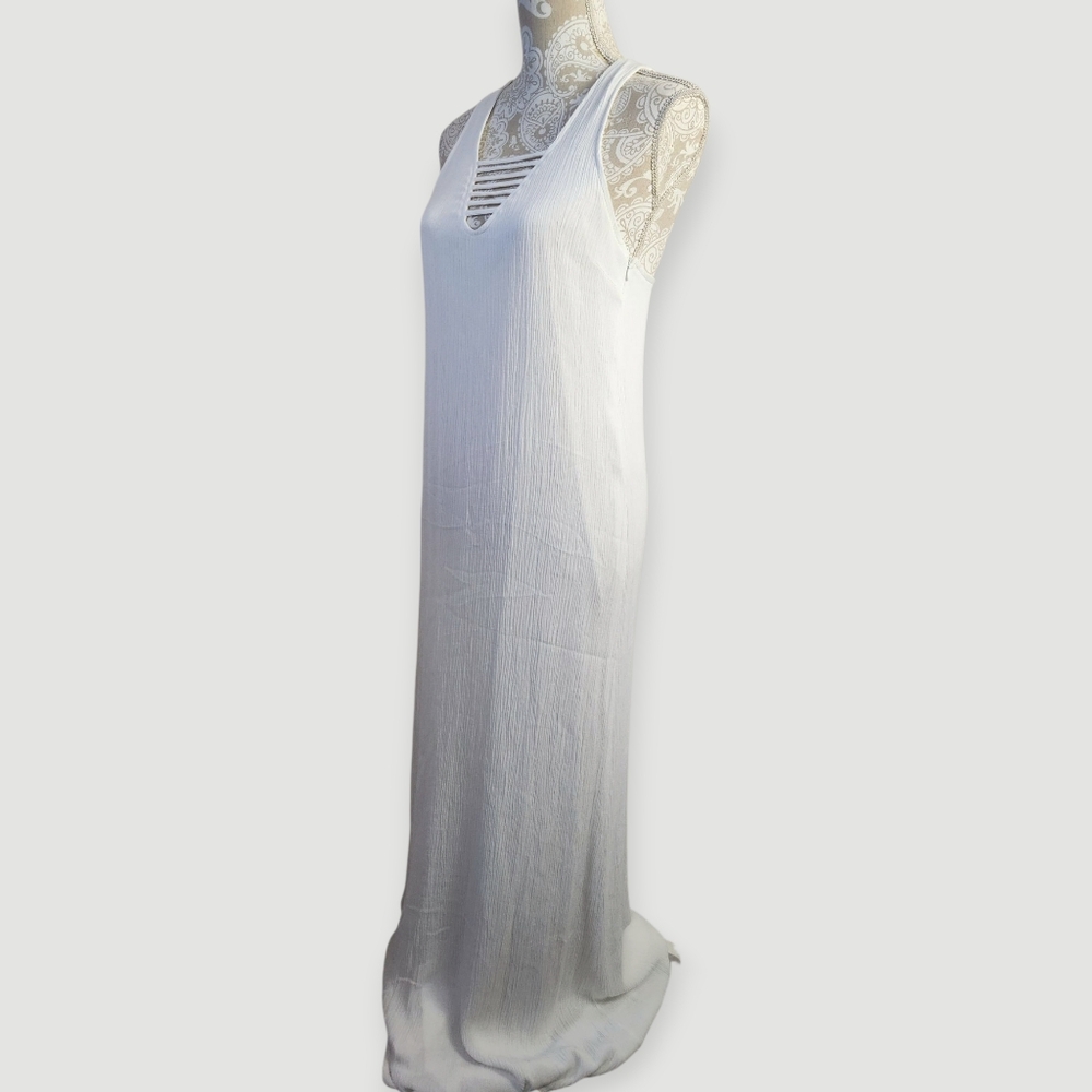 Blush White Gauze Summer Maxi Dress Size Medium
